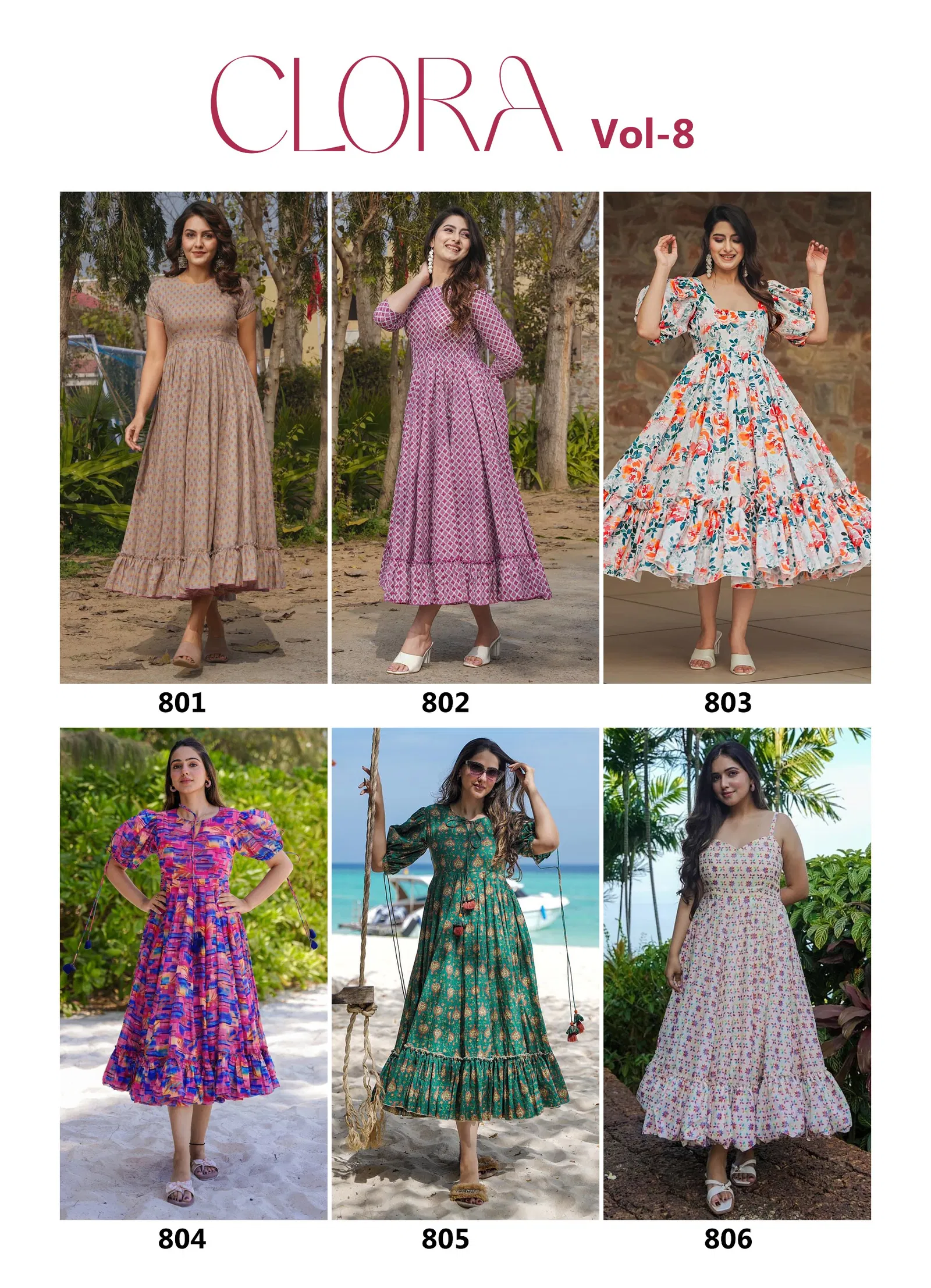 Clora Vol 8 By Lucaya Rayon Printed Flair Ladies One Piece Wholesale Online